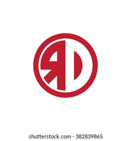 RD initial letters circle business logo red