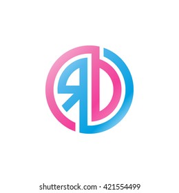 RD initial letters looping linked circle logo pink blue