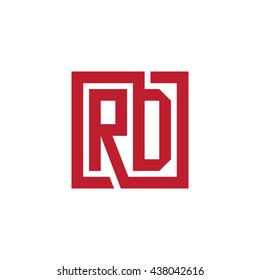 RD initial letters looping linked square logo red