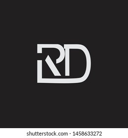 RD initial logo Capital Letters black background