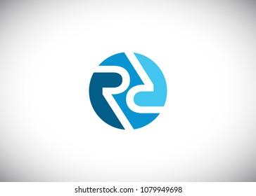 RD Initial Logo designs with circle background