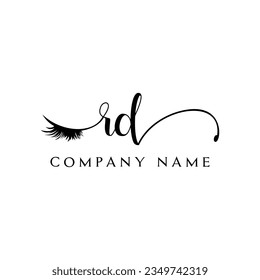 RD logotipo inicial lash logotipo eyelector vector moderno