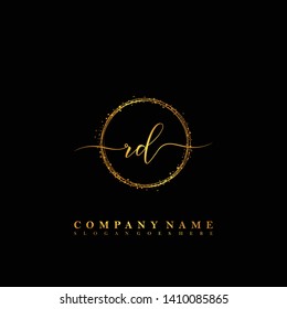 RD Initial luxury handwriting logo vector