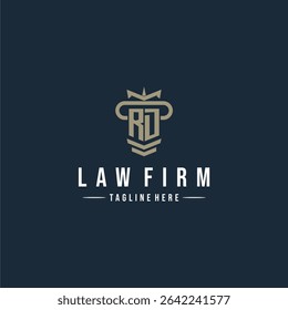 RD initial monogram logo law firm with pillar design