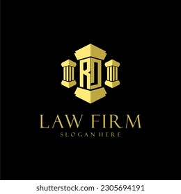 RD initial monogram logo for lawfirm with pillar design