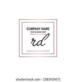 RD initial signature logo. handwriting logo template vector,