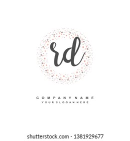 RD initial signature logo. handwriting logo template vector,
