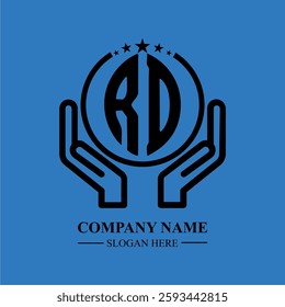 RD initials held within hands, symbolizing trust and protection. The circle represents unity, while stars highlight excellence and ambition.