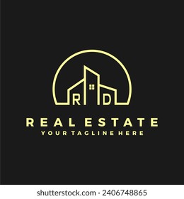 Iniciales de RD albergan el logo de la moderna empresa de construcción vector.eps