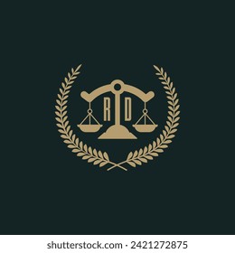 Iniciales de RD para el diseño de iconos de firma de leyes imagen vectorial