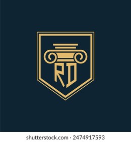 RD Initials Law Firm Logo Lawyer logo with creative law element