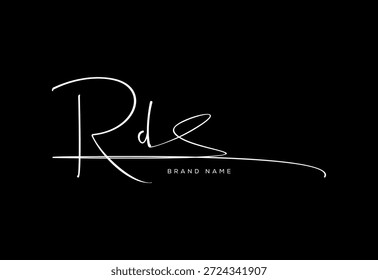 Logotipo cursivo de la escritura a mano de la belleza de la letra del RD. logotipo del Vector | logotipo abstracto | logotipo minimalista | identidad de marca | diseño de caligrafía.