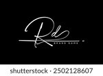 RD letter beauty handwriting vector logo. 
