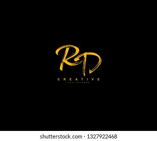 RD Letter Brush Grunge Urban Type Style Logo