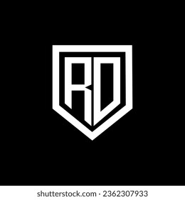 RD letter logo design with black background in illustrator. Vector logo, calligraphy designs for logo, Poster, Invitation, etc.
