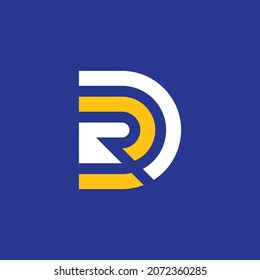 RD lettermark logo. the combination of the letters R and D into a new, original and modern shape