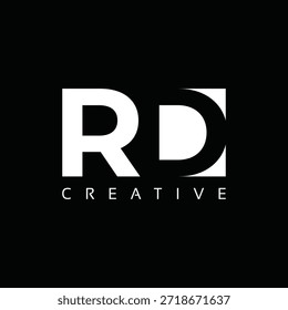 RD letters Logo with negative space design. Letter with geometric typography. Creative Vector Illustration with letters.