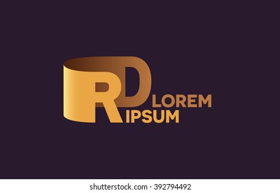 RD letters logo, R and D letters logo alphabet design.