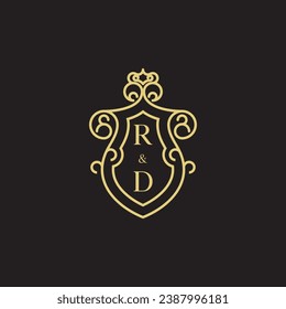 RD line vintage initial logo in high quality professional design that will print well across any print media