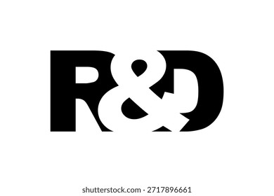 Design des RD-Logos in kräftigem Stil. Schwarz-weißes Identitätssymbol. Modernes Typografie-Emblem. Symbol für Unternehmensbranding. Minimale Geschäftsvorlage.