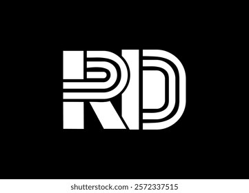 RD Logo Design Template Vector Graphic Branding Element.
