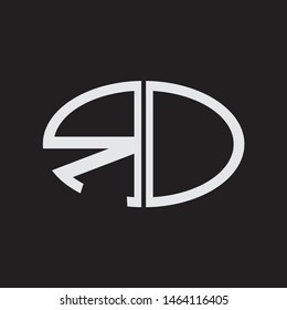 RD Logo letter oval monogram design template with black and white colors