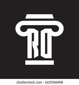 RD Logo monogram with pillar style design template