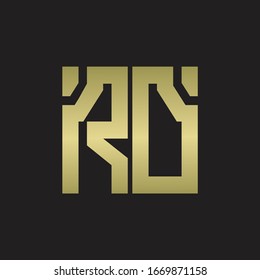 RD Logo with squere shape design template with gold colors