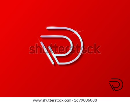 RD Logo Vector Illustration Design with Copper Color for E-commerce, Super Market, Products, Education, Food, Agency, Creative, Medical, Hospitality, Entertainment, Media, Music, Social Media Etc.