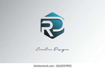 RD Minimal Polygon Shape Abstract Negative Space Symbol for Branding Use"