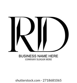 RD modern logo design, creative minimalist emblem, professional brand identity, unique company symbol, stylish vector graphic design