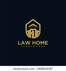 RD monogram initial logo for lawhome with shape home design