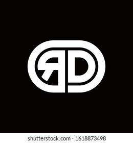 RD monogram logo with an oval style on a black background