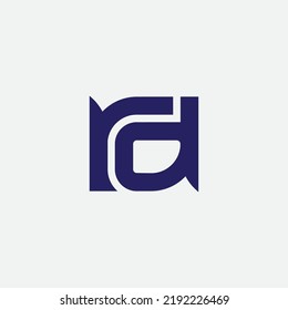 RD - monogram or logotype. R and D - initials or logo. DR - vector design element or icon. T-shirt print.
