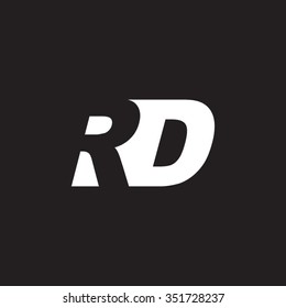 RD negative space letter logo black background