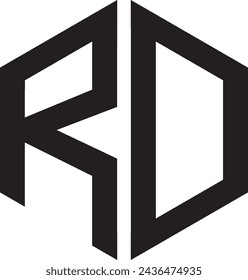RD Polygon logo design, icon, symbol, vector file,