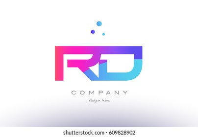 rd r d  creative pink purple blue modern dots creative alphabet gradient company letter logo design vector icon template