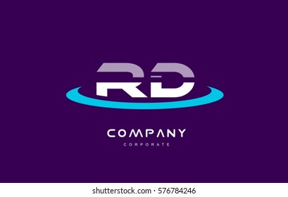 rd r d cyan magenta blue letter combination alphabet vector company logo icon sign design template 