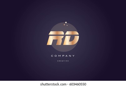 rd r d  gold yellow golden metal metallic bold luxury product modern creative gradient alphabet company logo design vector icon template