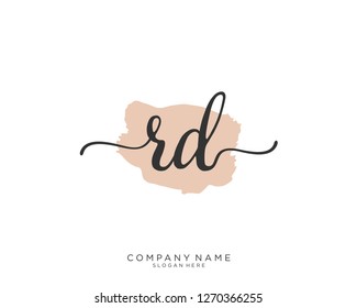 RD R D Initial handwriting logo vector 