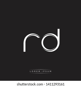 rd r d logo Initial Letter Split Lowercase Modern Isolated on Black White