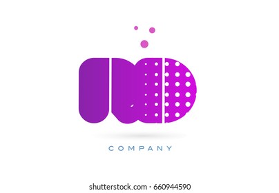 rd r d pink dots dotted letter logo alphabet creative company vector icon design template