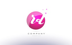 Rd R D  Sphere Pink 3d Alphabet Company Letter Combination Logo Hand Writting Written Design Vector Icon Template 