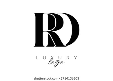 Logotipo de tipografia de monograma de letra serifa RD para identidade de marca premium elegante