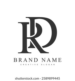 RD trendy logotype template. Initial letter r and d classic font style. Creative logo for company name or identity. Vector illustration.