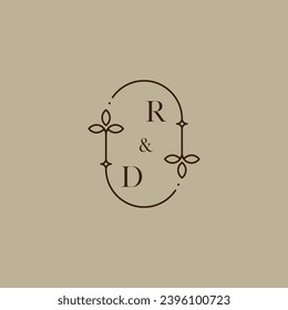 RD wedding initial logo in high quality professional design that will print well across any print media
