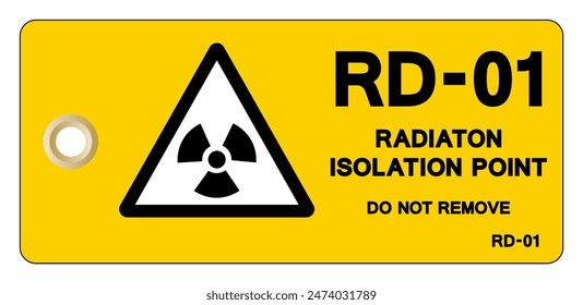 RD01 Radiation Isolation Point Tag Label Symbol Sign, Vector Illustration, Isolate On White Background. EPS10