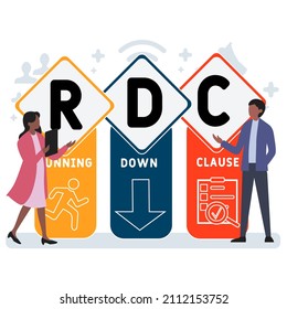 RDC - Running Down Clause acronym. business concept background. vector illustration concept with keywords and icons. lettering illustration with icons for web banner, flyer, landing pag