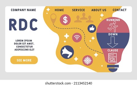 RDC - Running Down Clause acronym. business concept background. vector illustration concept with keywords and icons. lettering illustration with icons for web banner, flyer, landing pag