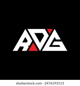 RDG triangle letter logo design with triangle shape. RDG triangle logo design monogram. RDG triangle vector logo template with red color. RDG triangular logo Simple, Elegant, and Luxurious design.